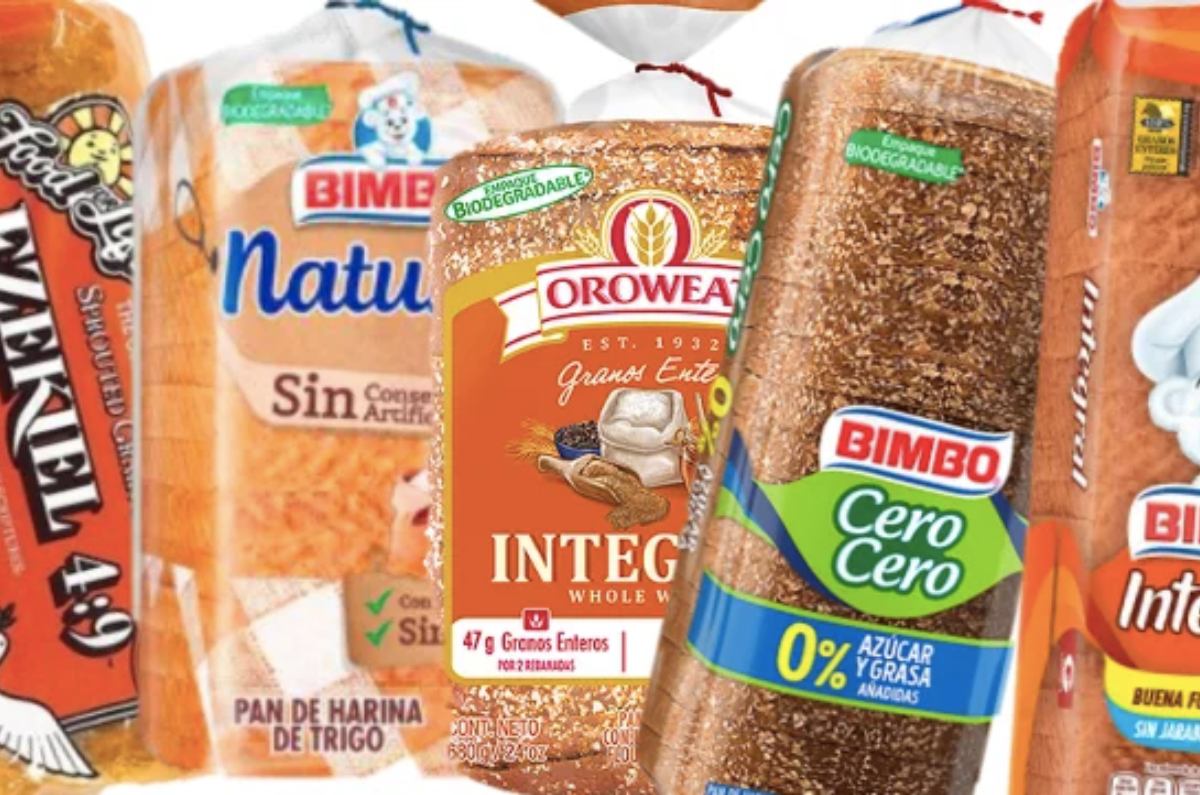 Los panes con más y menos sodio en las categorías más populares: pan blanco, pan integral y pan multigrano. Foto: especial 