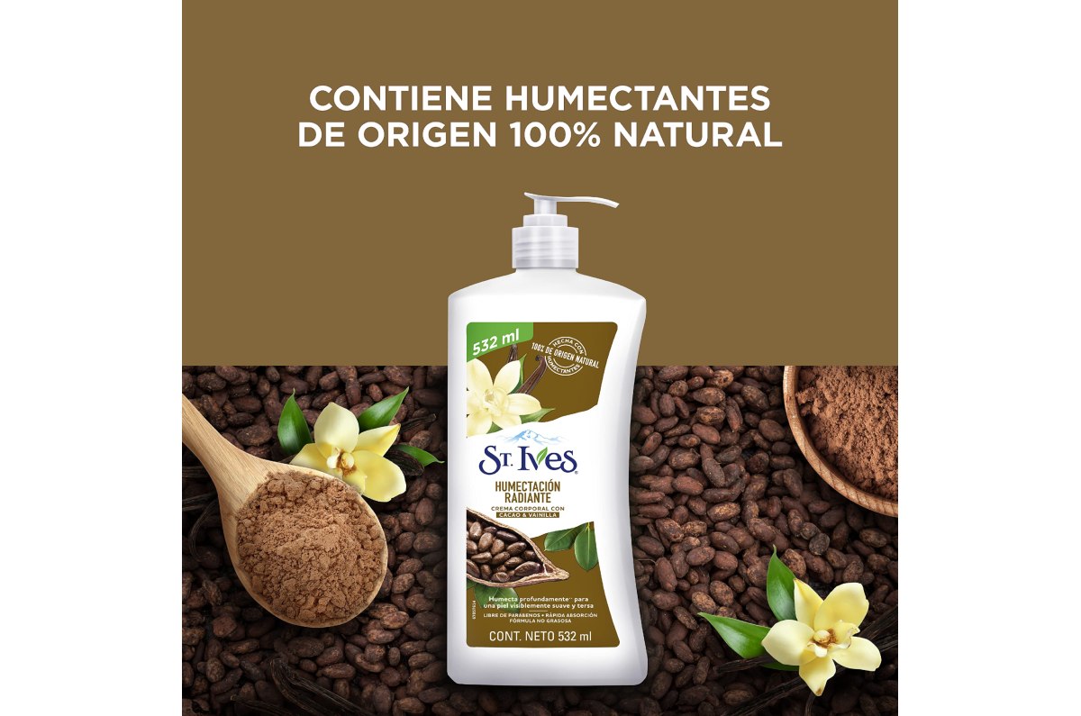 La crema hidratante mexicana recomendada por Profeco es St. Ives Vainilla y Cacao en su presentación 