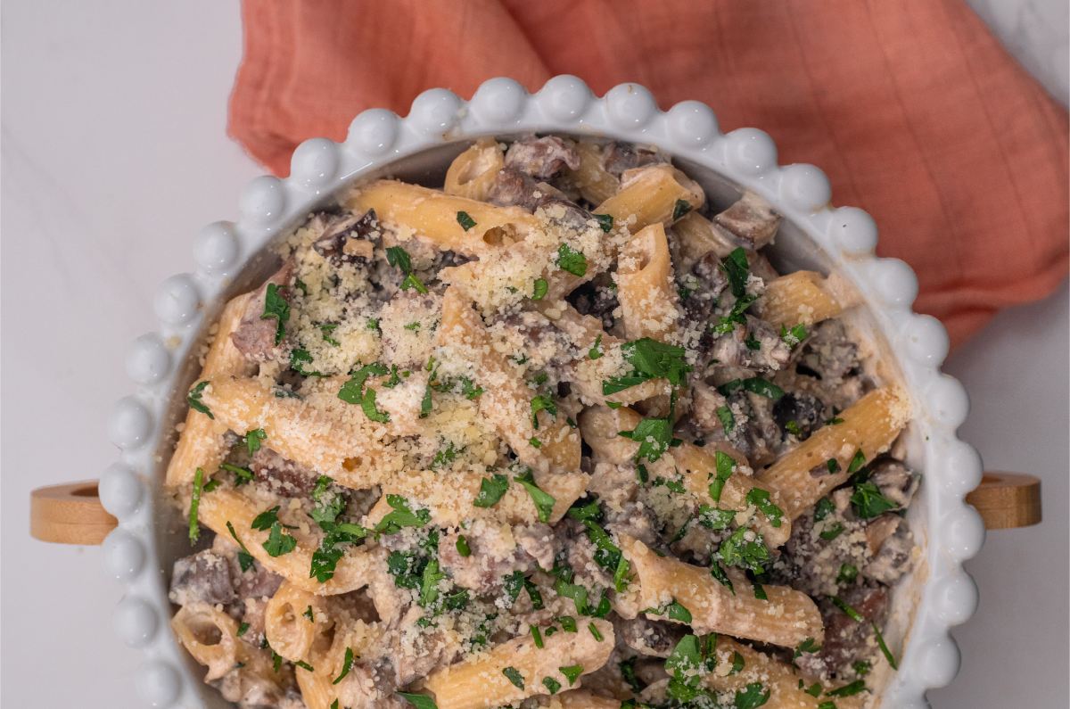 Receta de pasta cremosa con carne