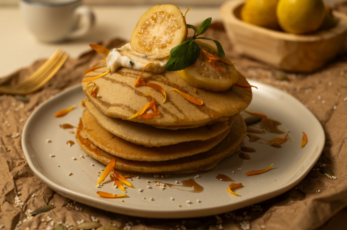 hot cakes de pepita y amaranto
