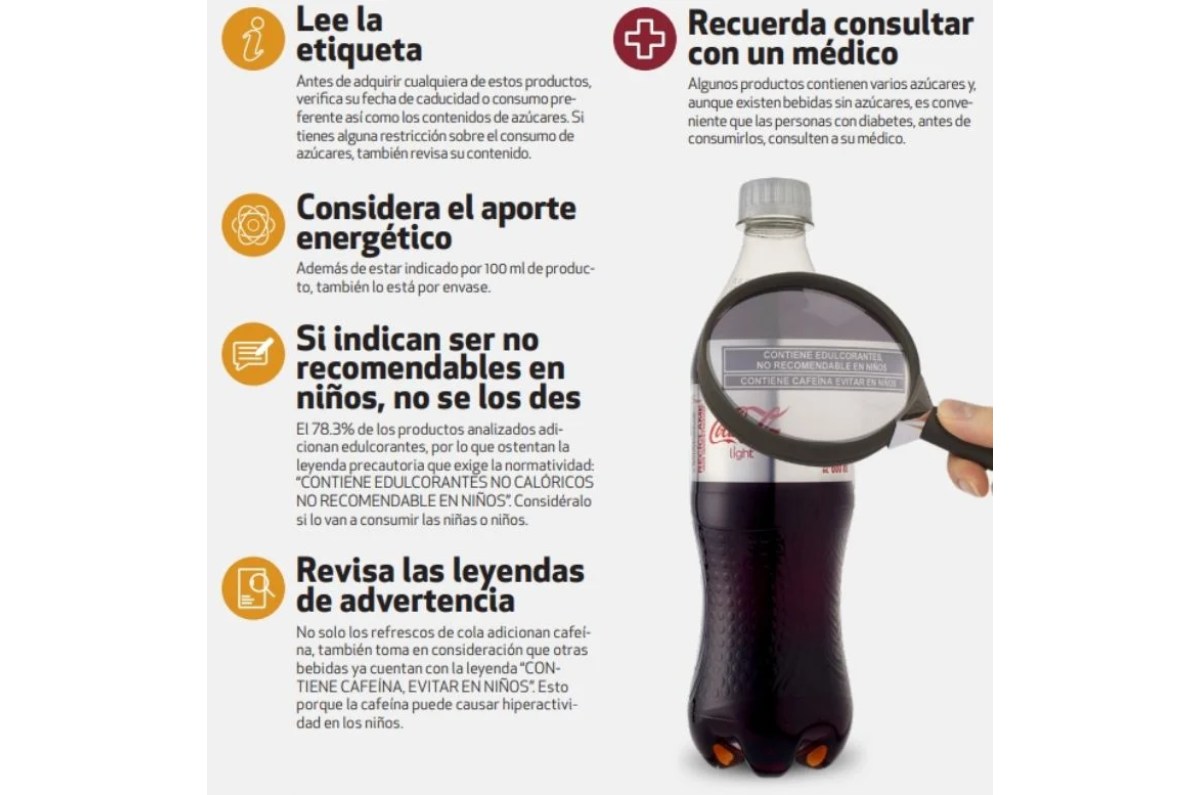 análisis de refrescos light más saludables profeco