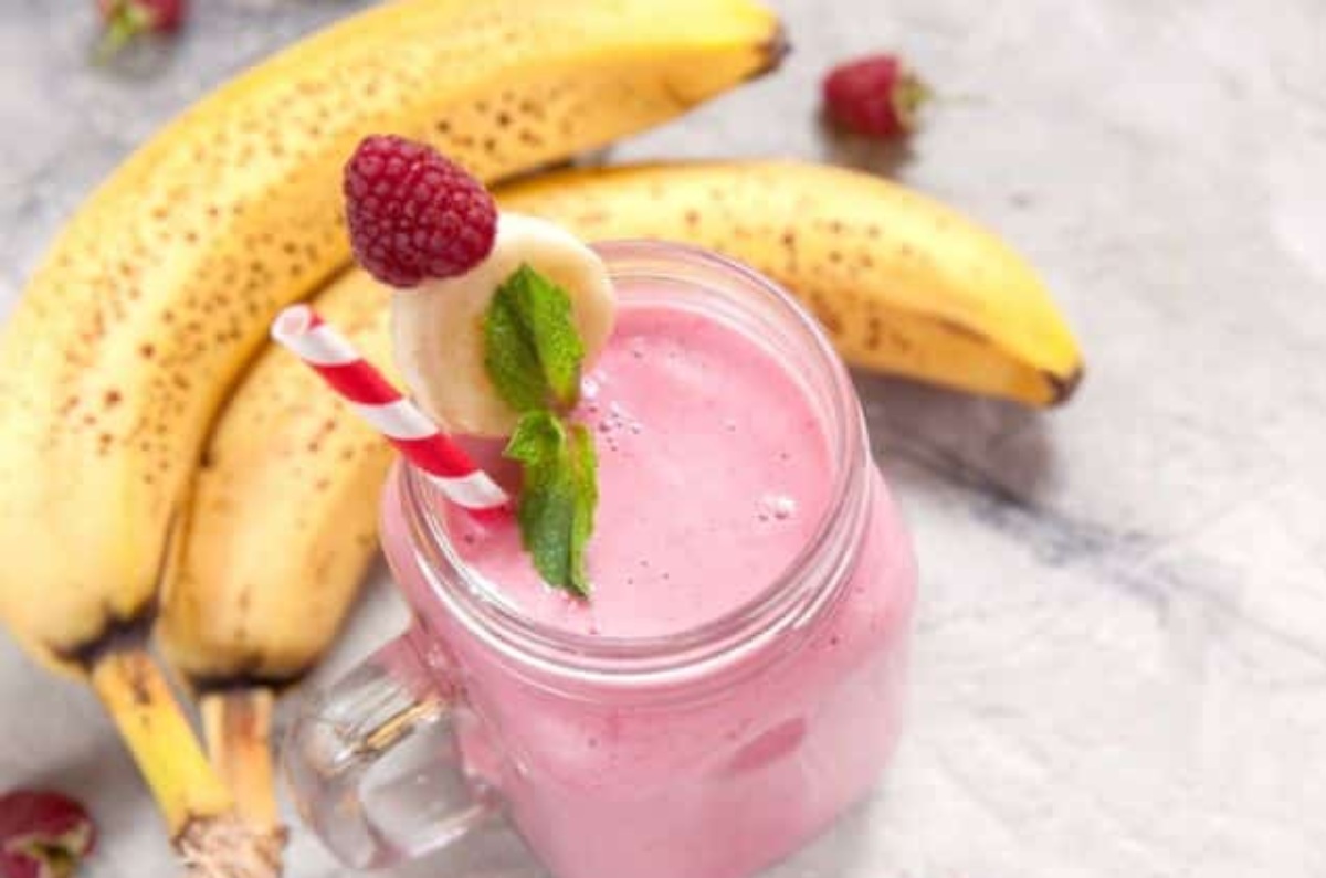 Smoothie de frambuesa y plátano