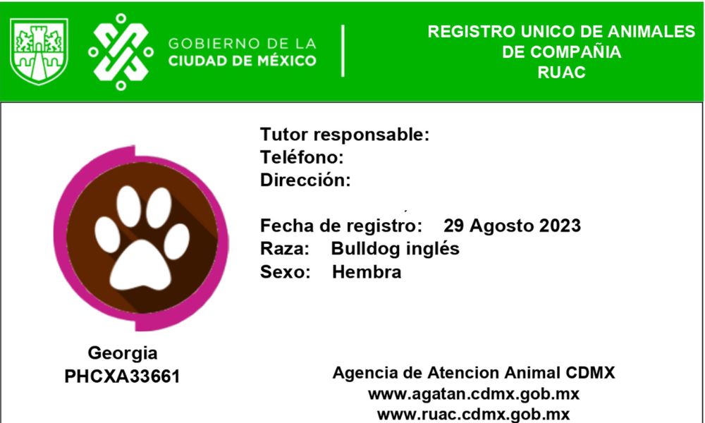 CURP para mascotas RUAC