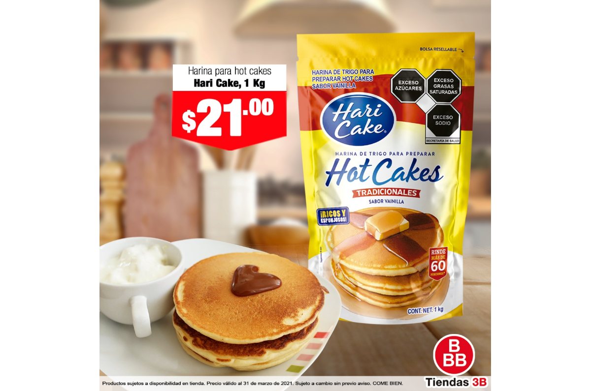 harina para hot cakes de tiendas 3B