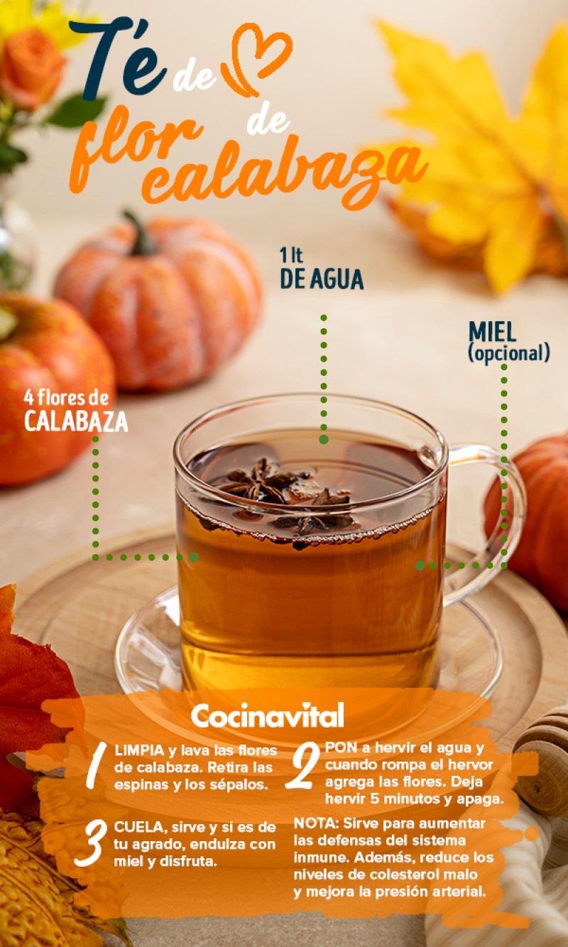 Cuáles son las propiedades curativas del té de flor de calabaza 