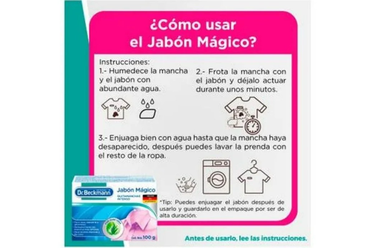 jabón para eliminar manchas de ropa