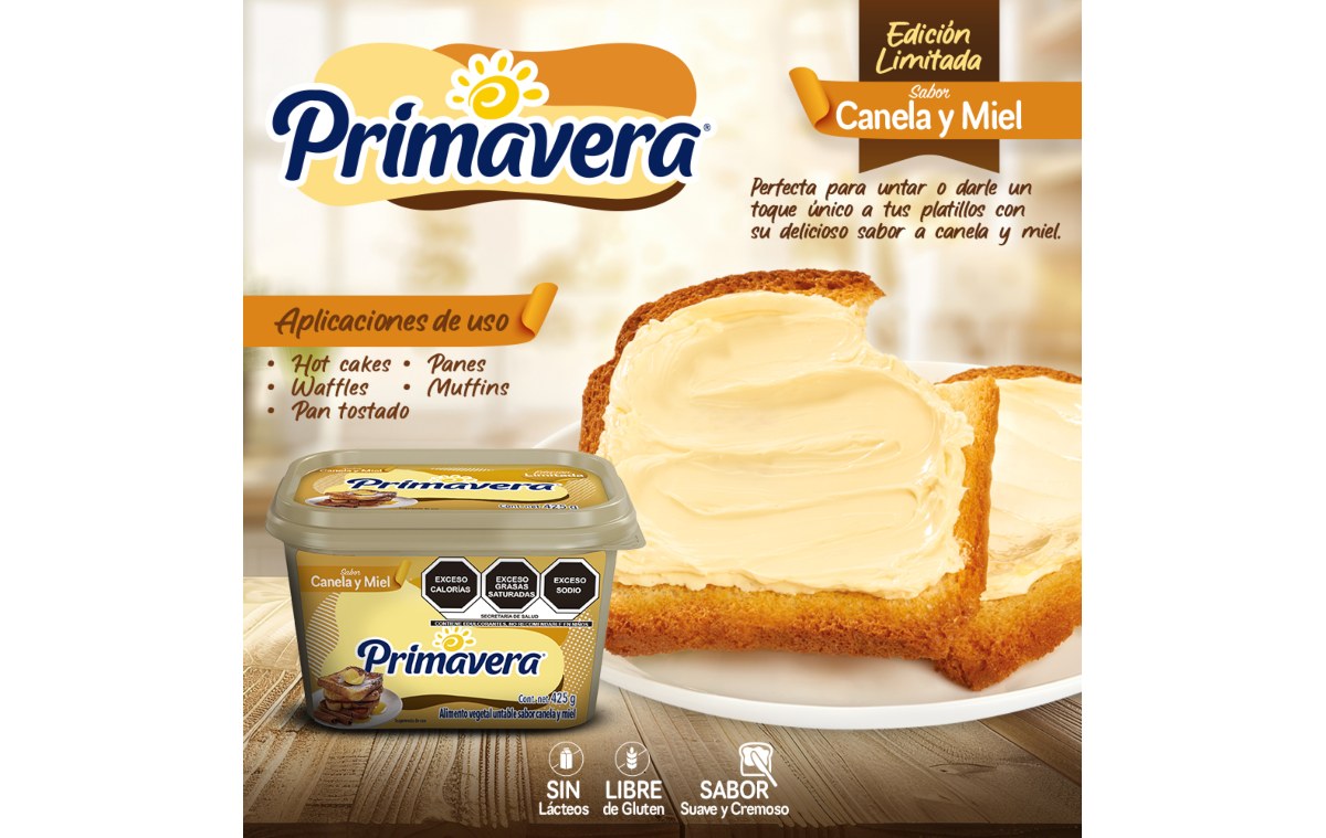 nuevo sabor de Margarina Primavera Canela y Miel