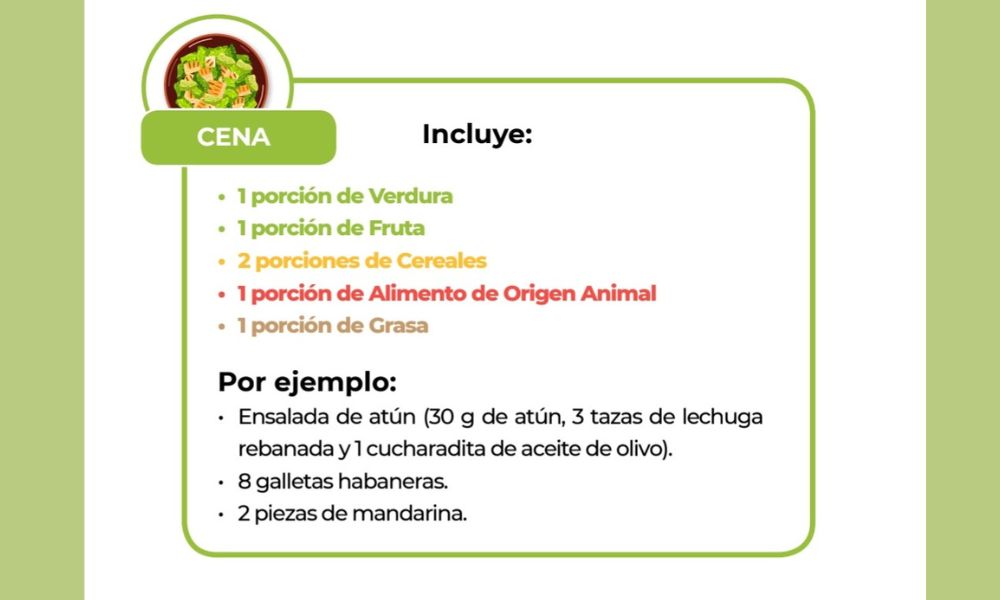 Plan de cena IMSS