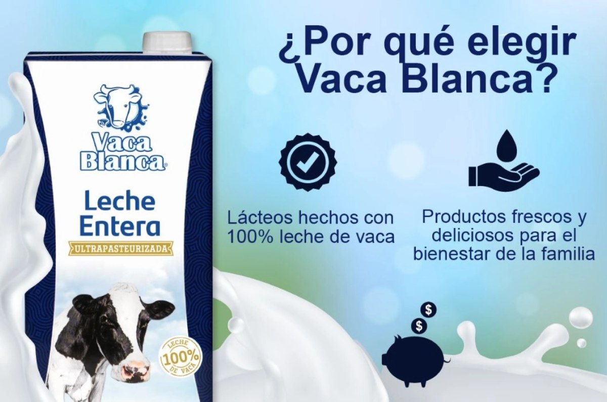 leche vaca blanca en 3B