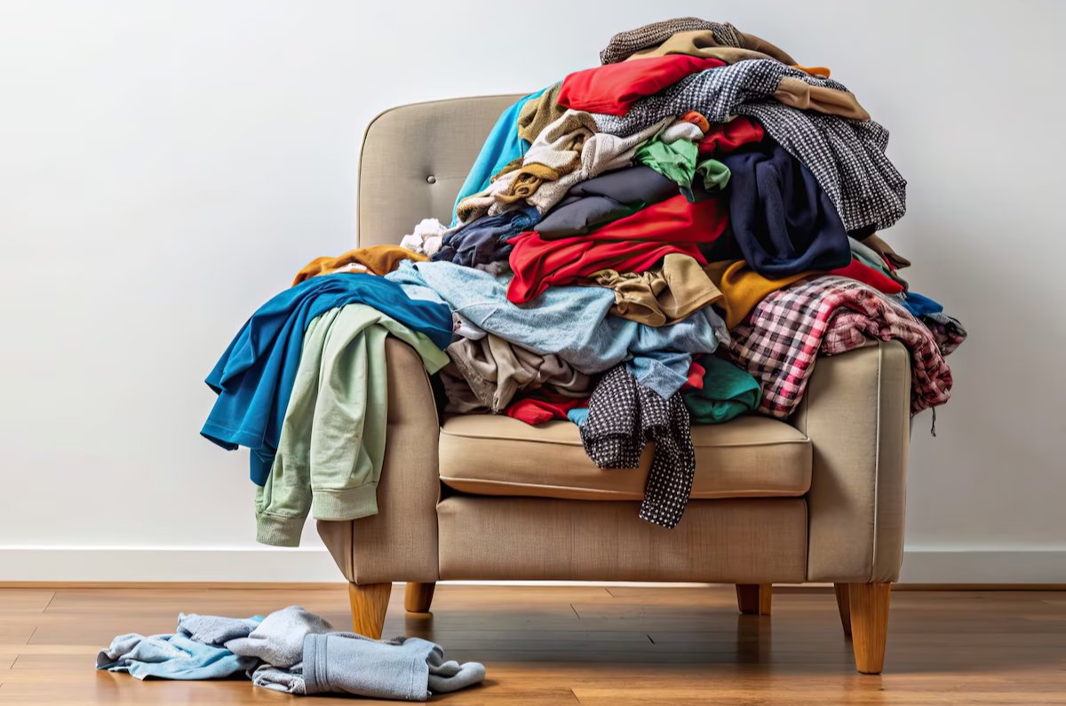 significado de silla llena de ropa