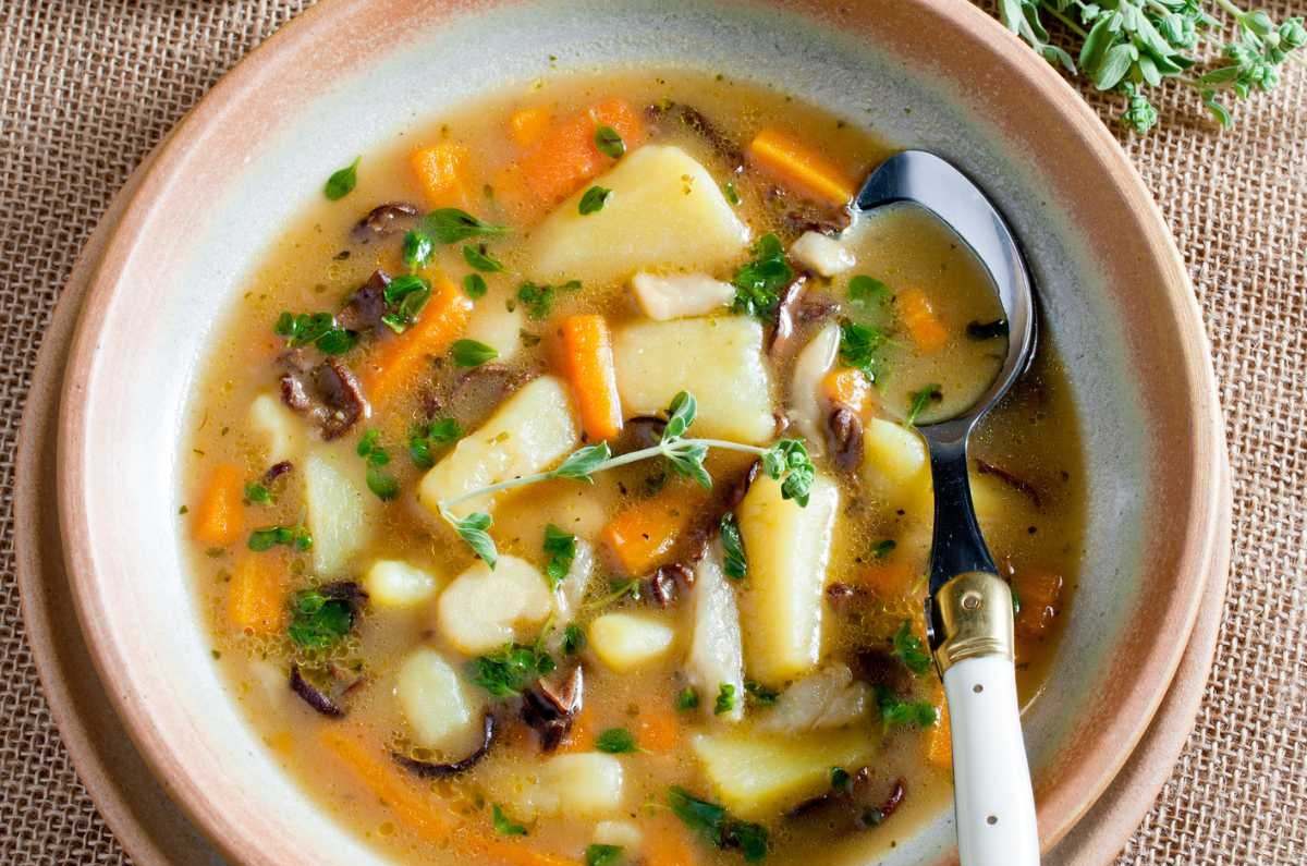 Sopa de papa y espinaca