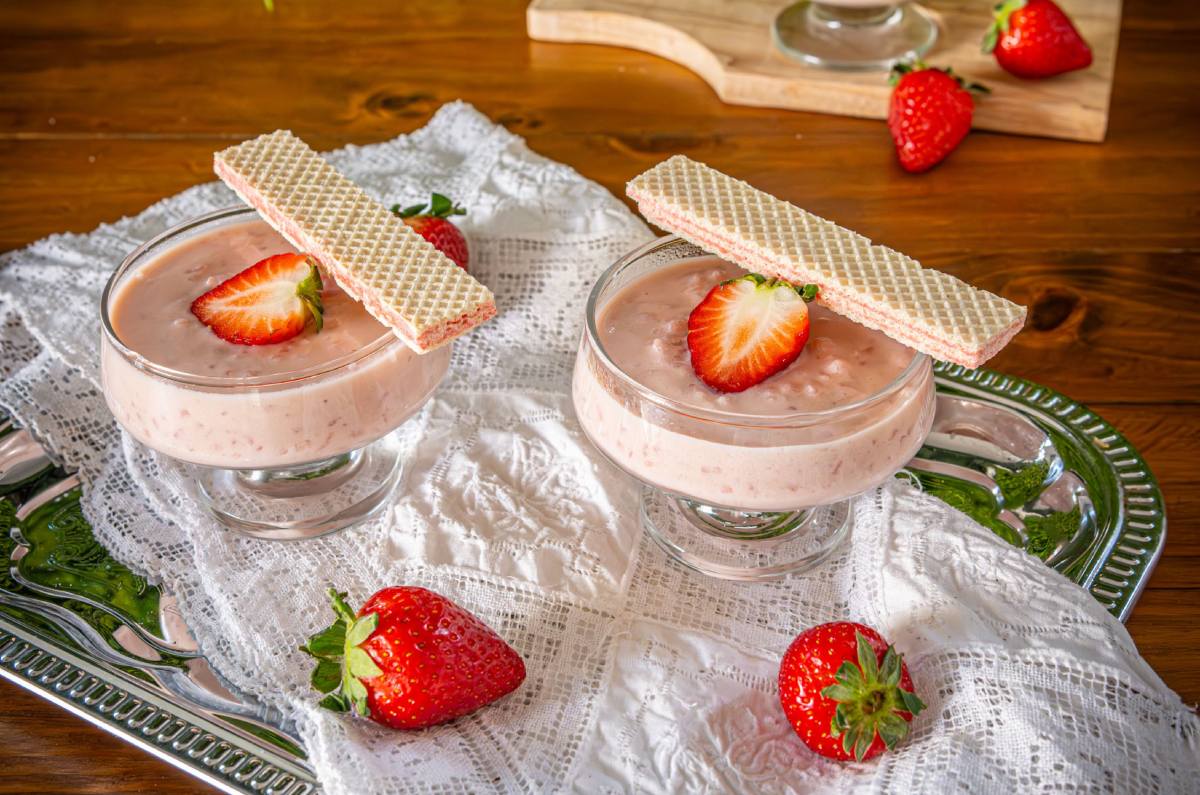 Arroz con leche de fresa