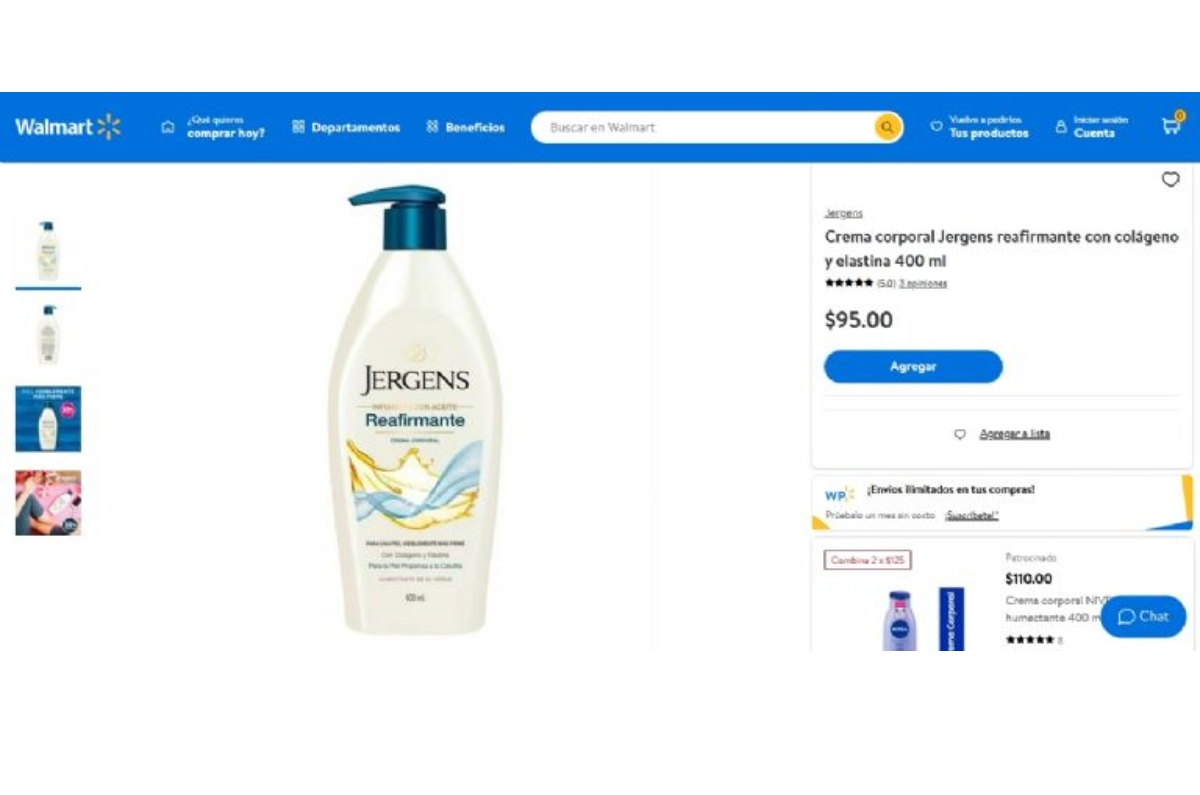 precio crema Jergens Reafirmante