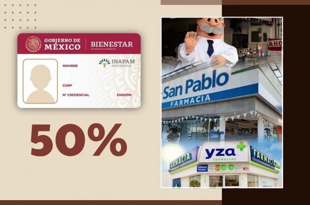 Estas farmacias te dan hasta 50% descuento en medicamentos con tu tarjeta del INAPAM