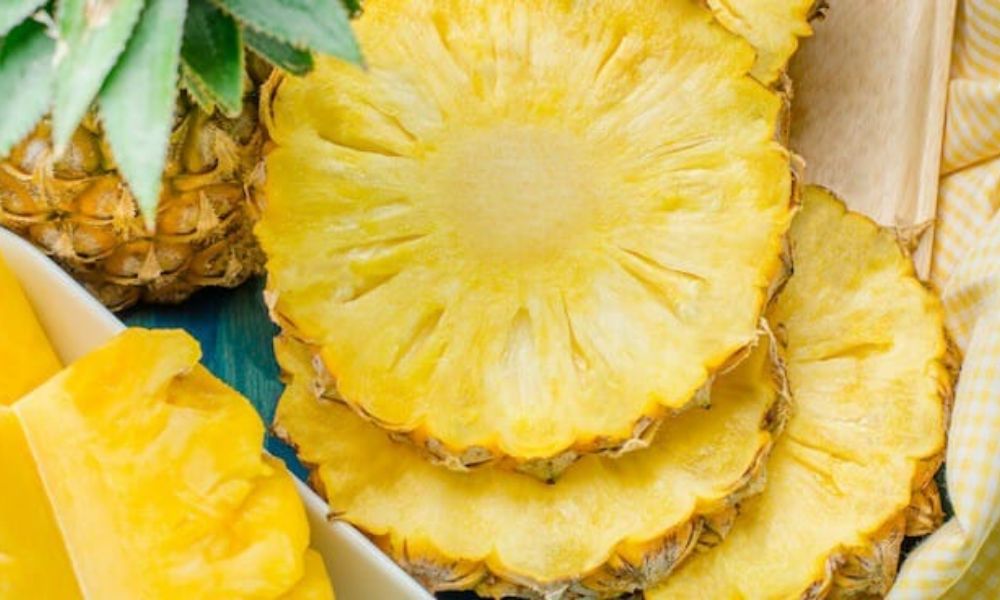 El corazón de la piña se come
