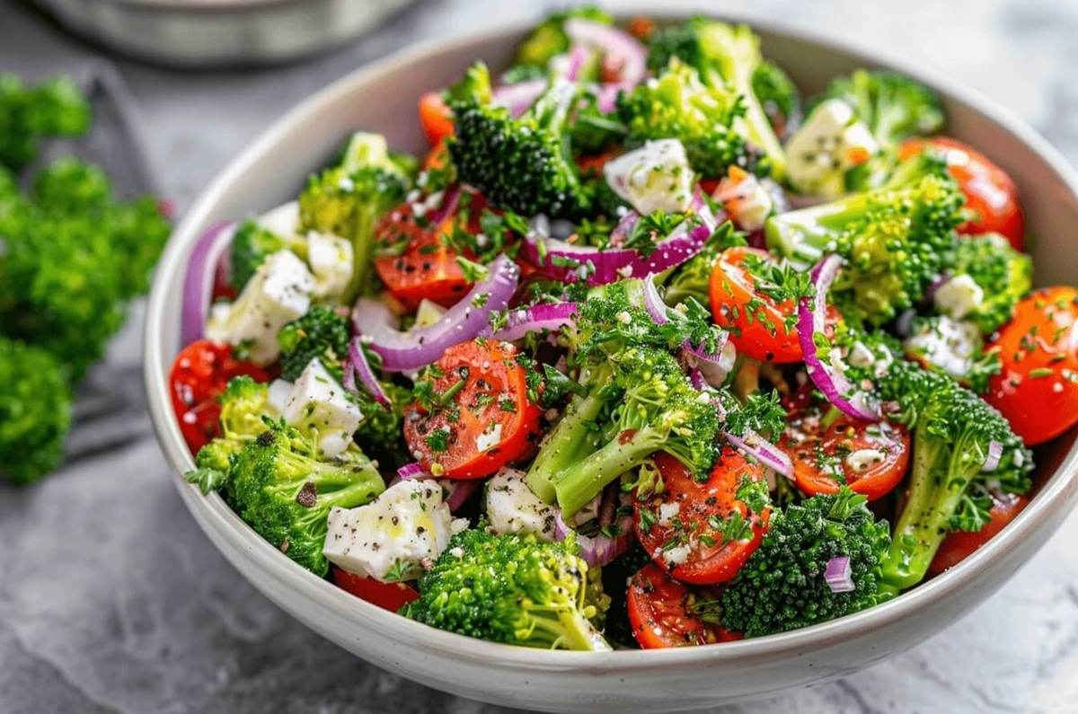 Ensalada de brócoli con queso