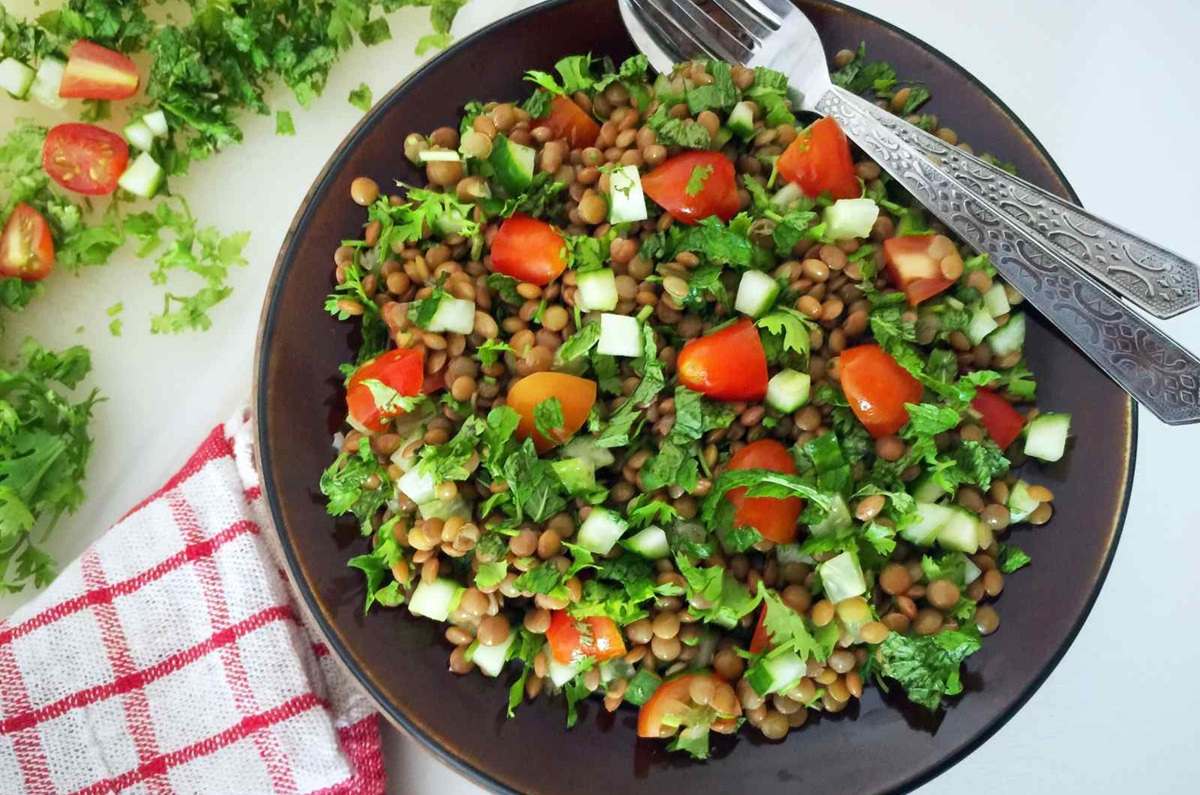 Tabule con lentejas
