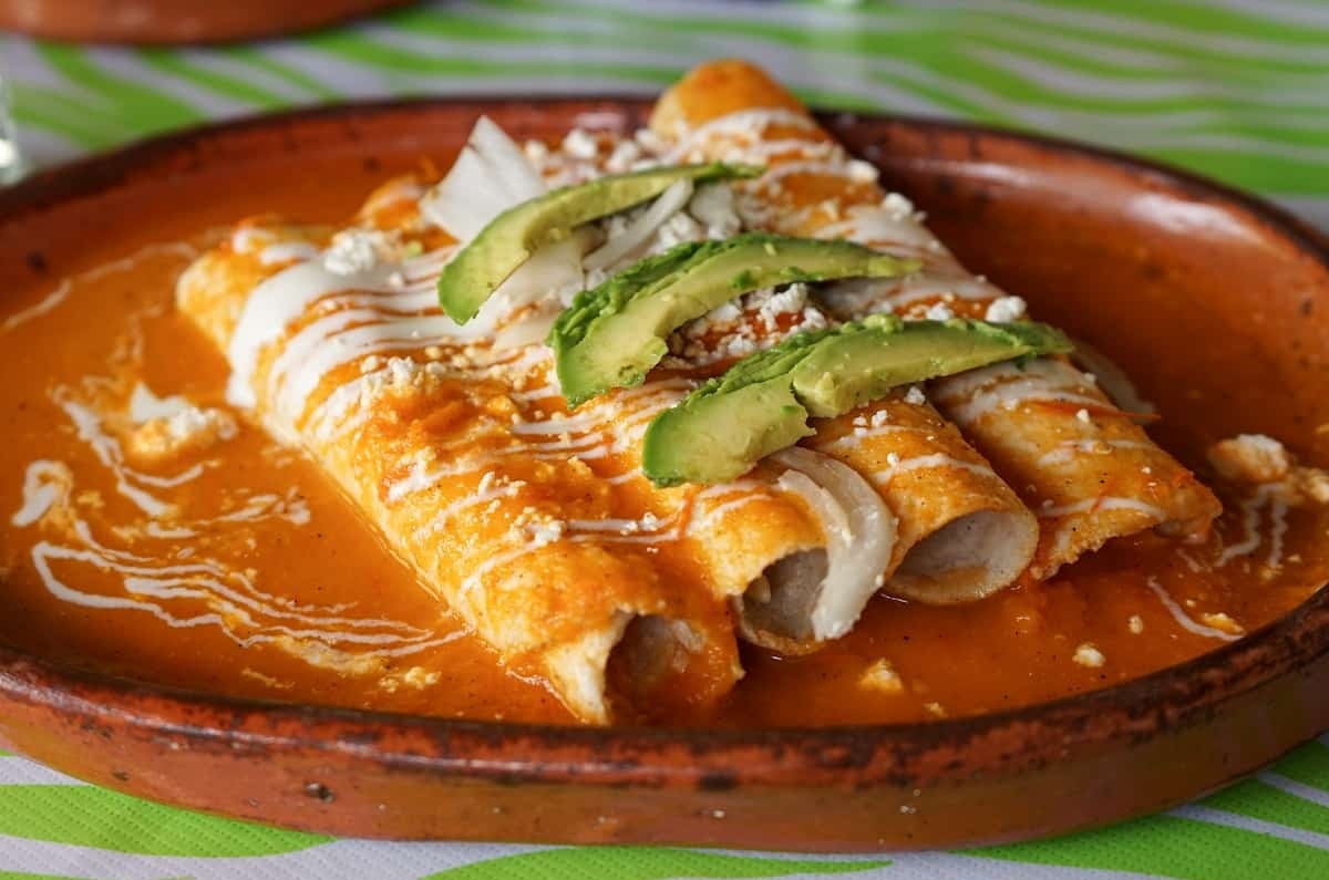 Enchiladas de papa con chorizo