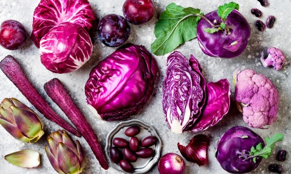 Frutas y verduras moradas