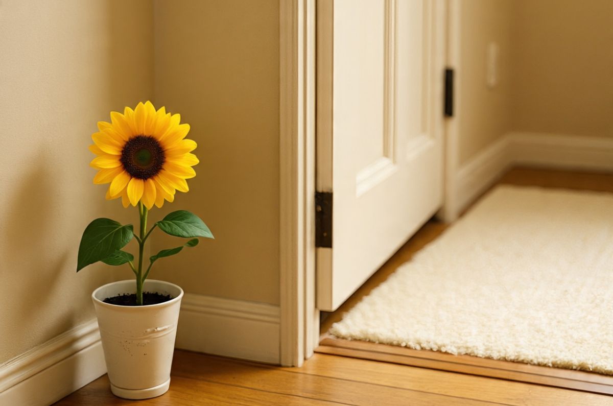Girasol en la entrada de tu habitación