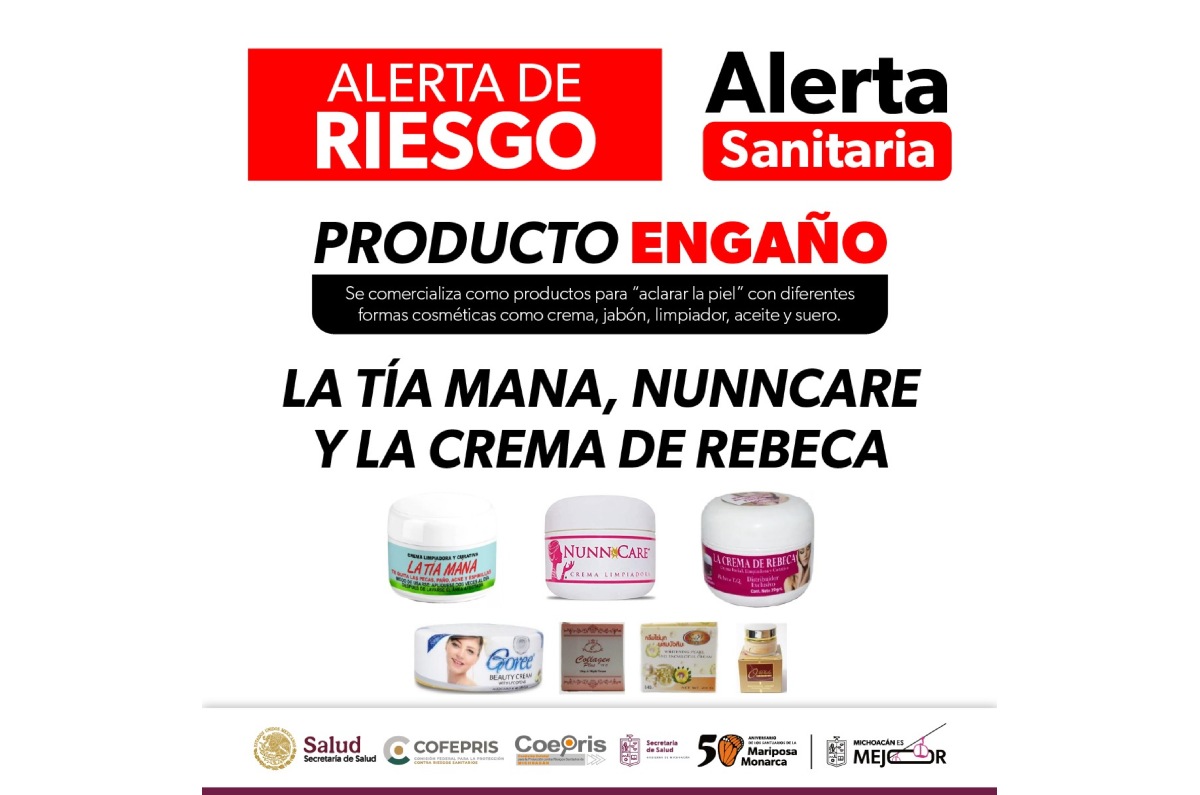 comunicado de alerta cofepris cremas aclarantes