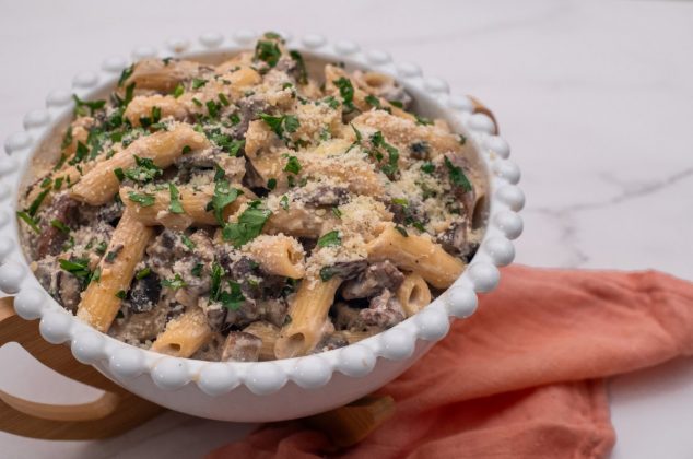 Receta de pasta cremosa con carne
