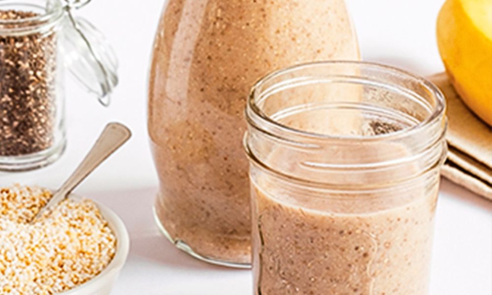 Receta de licuado de plátano, chía y amaranto