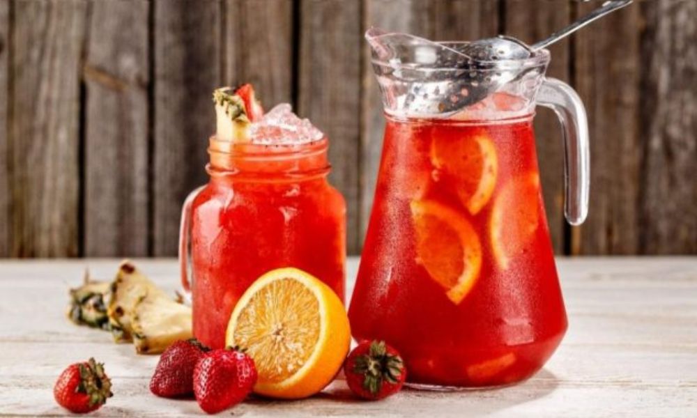 Receta de naranjada deliciosa y refrescante con fresa