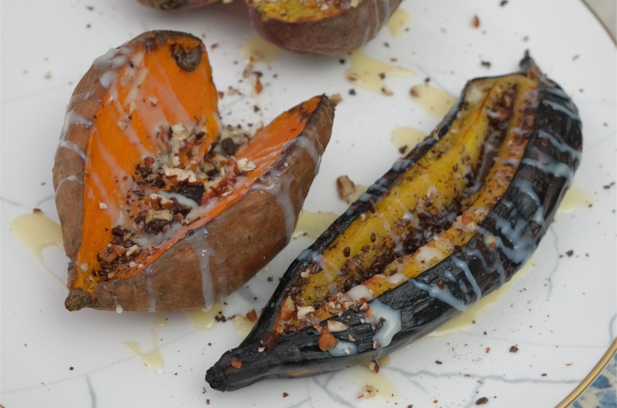 Ingredientes y procedimiento de receta de camotes y plátanos fritos