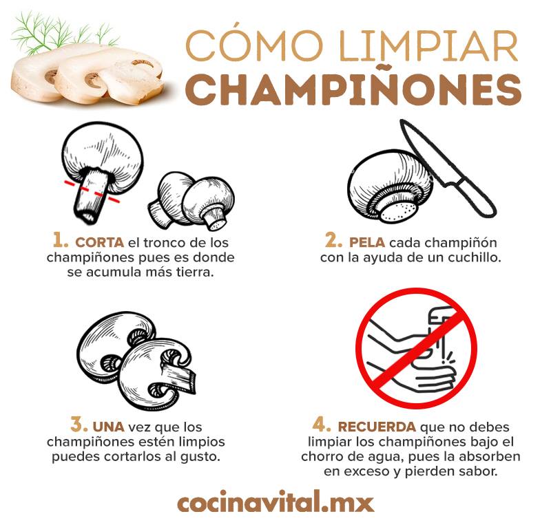 Cómo lavar y desinfectar champiñones