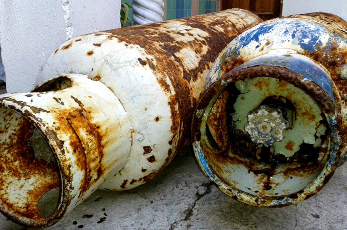 cómo revisar tanque de gas con óxido 