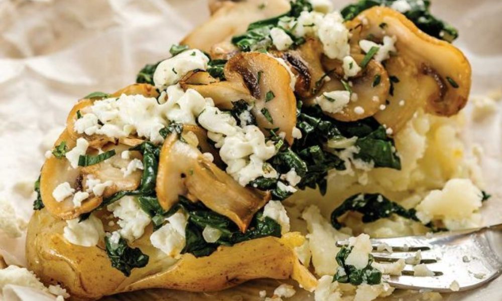 Receta de papas rellenas de champiñones y espinacas
