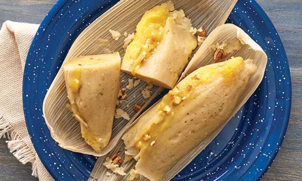 Receta de tamales dulces de crema de rompope y nueces
