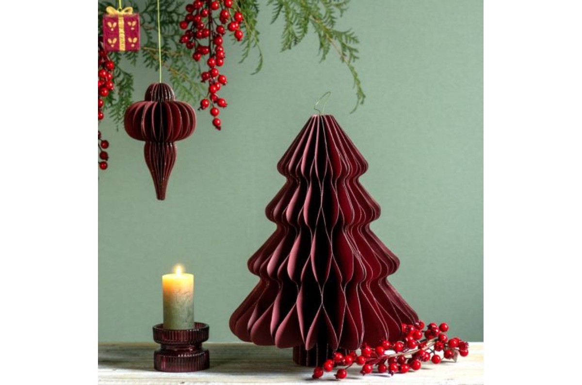 árbol de Navidad burdeos