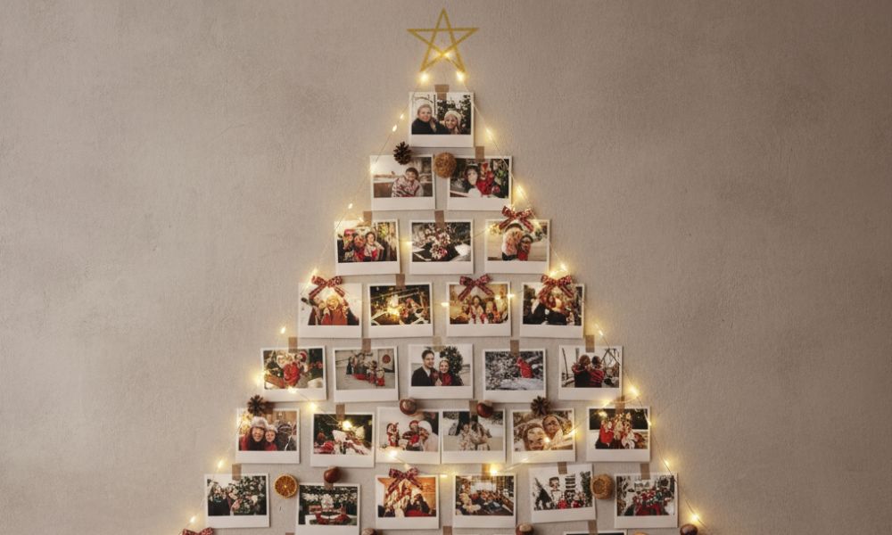 Árbol de navidad con fotos