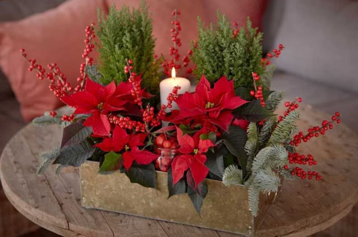 Centro de mesa navideño tradicional