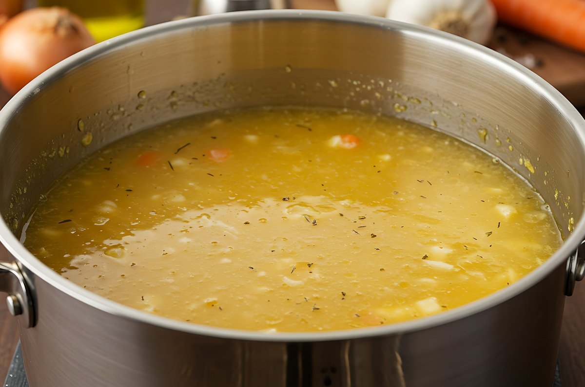 Caldo de papas con cilantro y huevo
