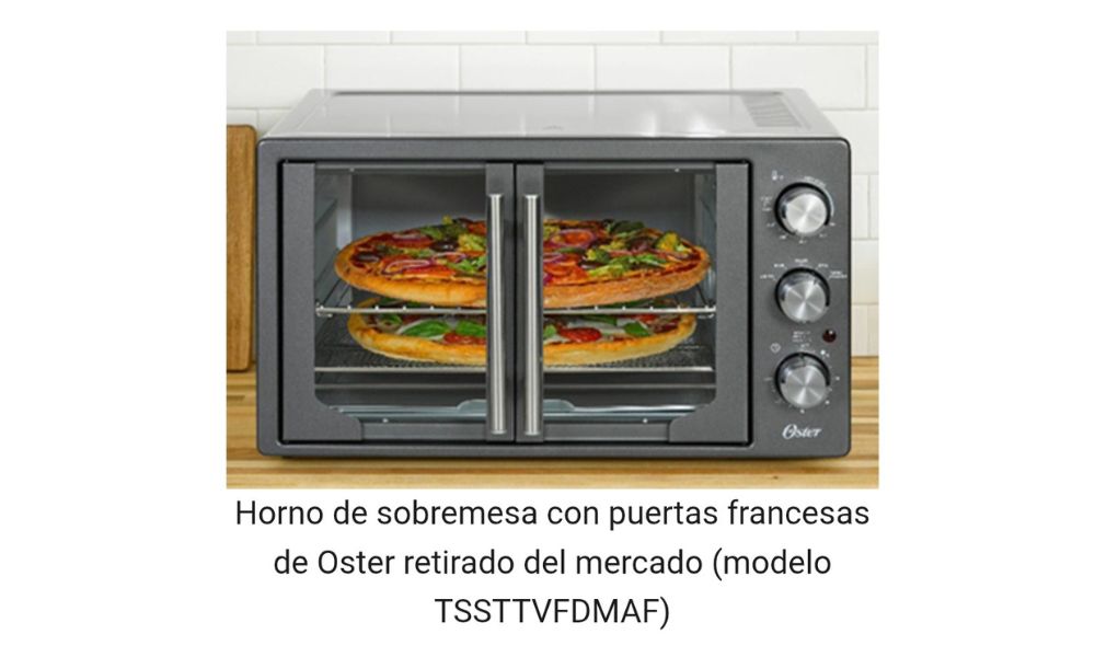 Horno de sobremesa Oster retirado del mercado - modelo TSSTTVFDMAF