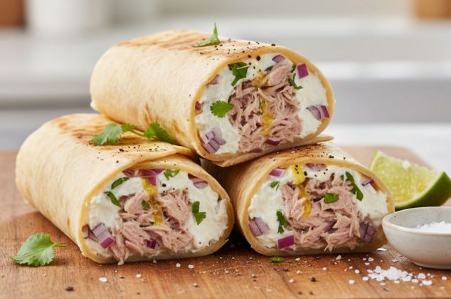 Receta de burritos de atún con queso crema ¡en 20 minutos!