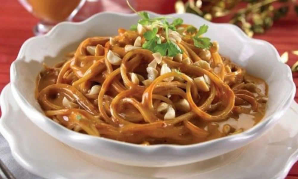 Receta de espagueti encacahuatado