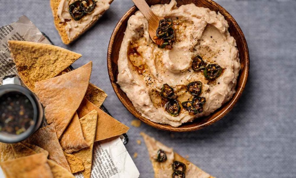 Receta de hummus de alubias y chiles toreados