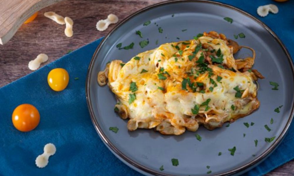 Receta de lasaña con pasta de moño
