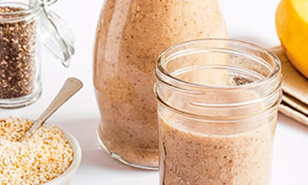 Receta de licuado de plátano, chía y amaranto