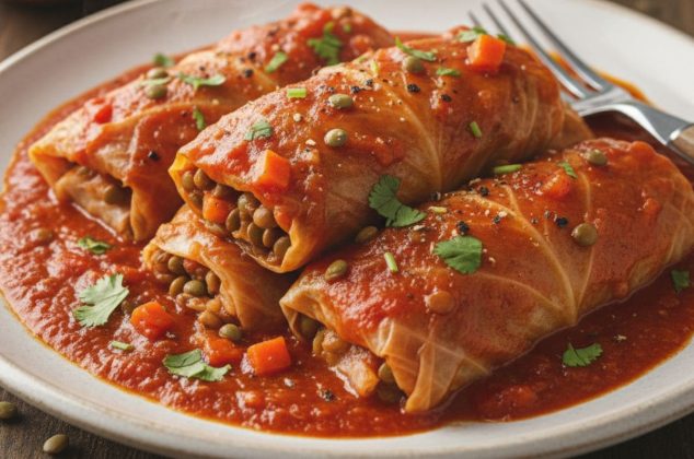 Rollitos de col rellenos de lentejas: Receta saludable ¡en menos de 30 minutos!