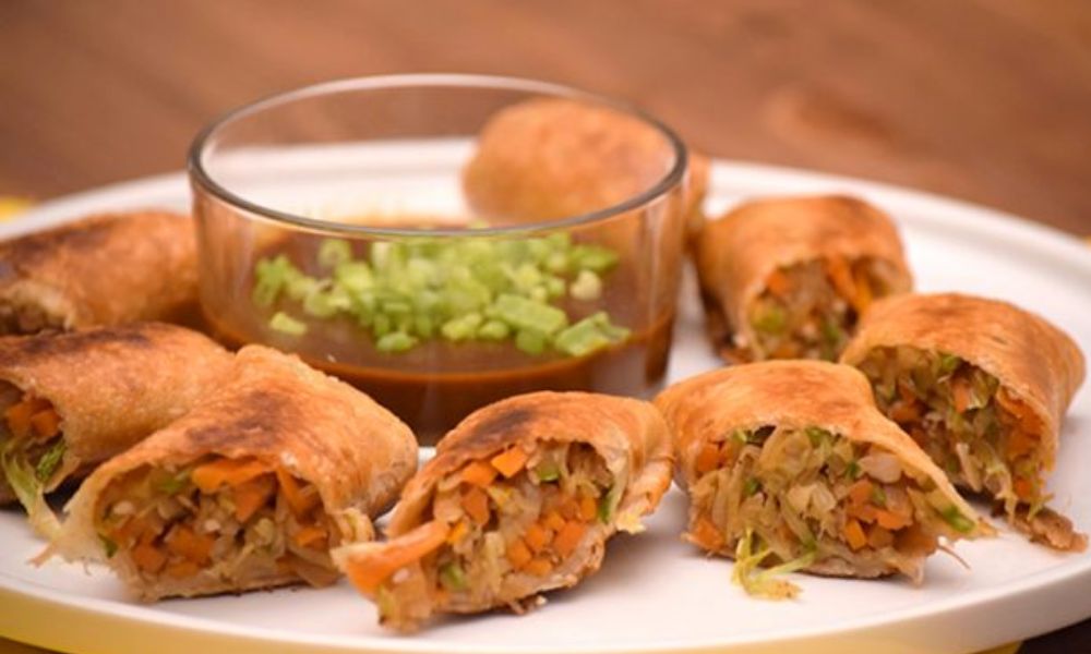 Receta de rollitos primavera vegetarianos con tortillas de harina