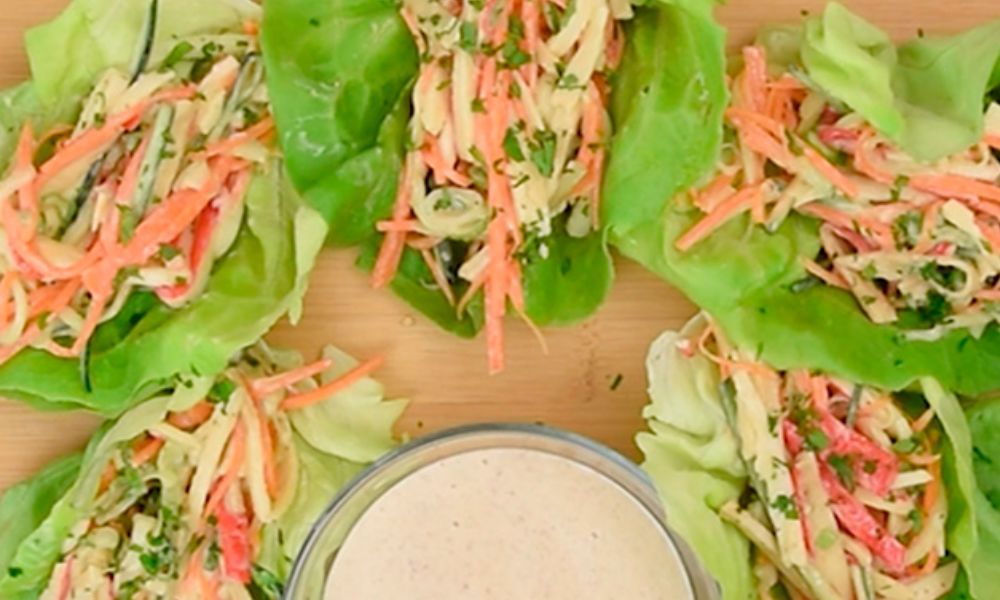 Receta de tacos de lechuga con surimi