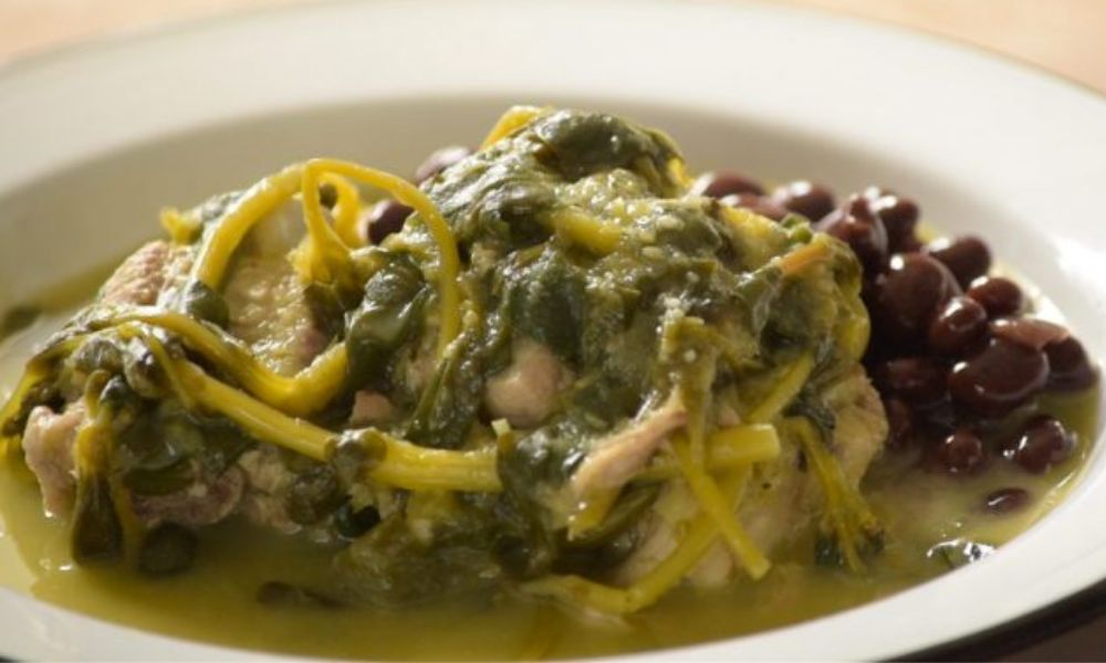 Receta de verdolagas en salsa verde con carne de cerdo