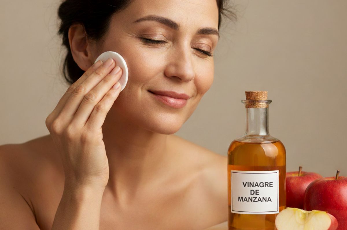 Suavizar líneas de expresión con vinagre de manzana