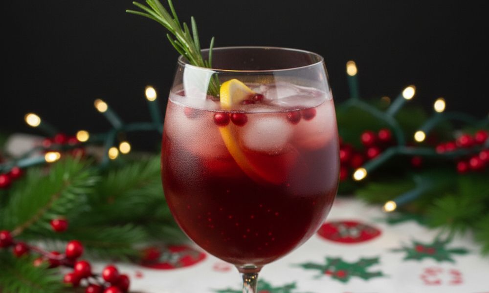 Cóctel de granada y romero