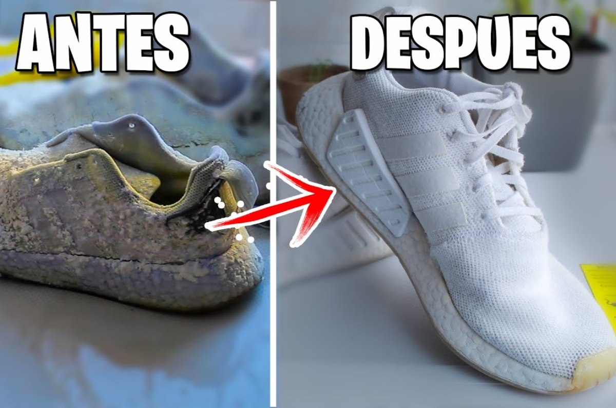 cómo secar tenis blancos con manchas amarillas